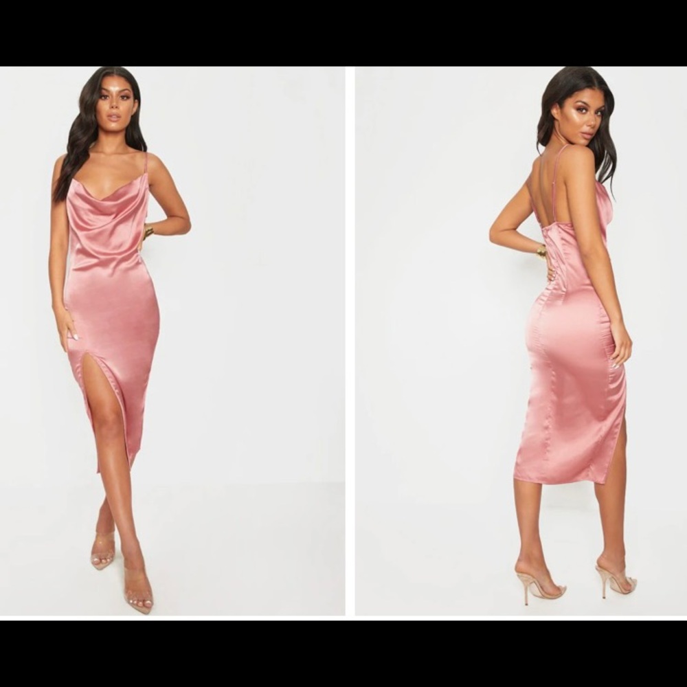 Rose strappy midi dress from Pretty Little Thing